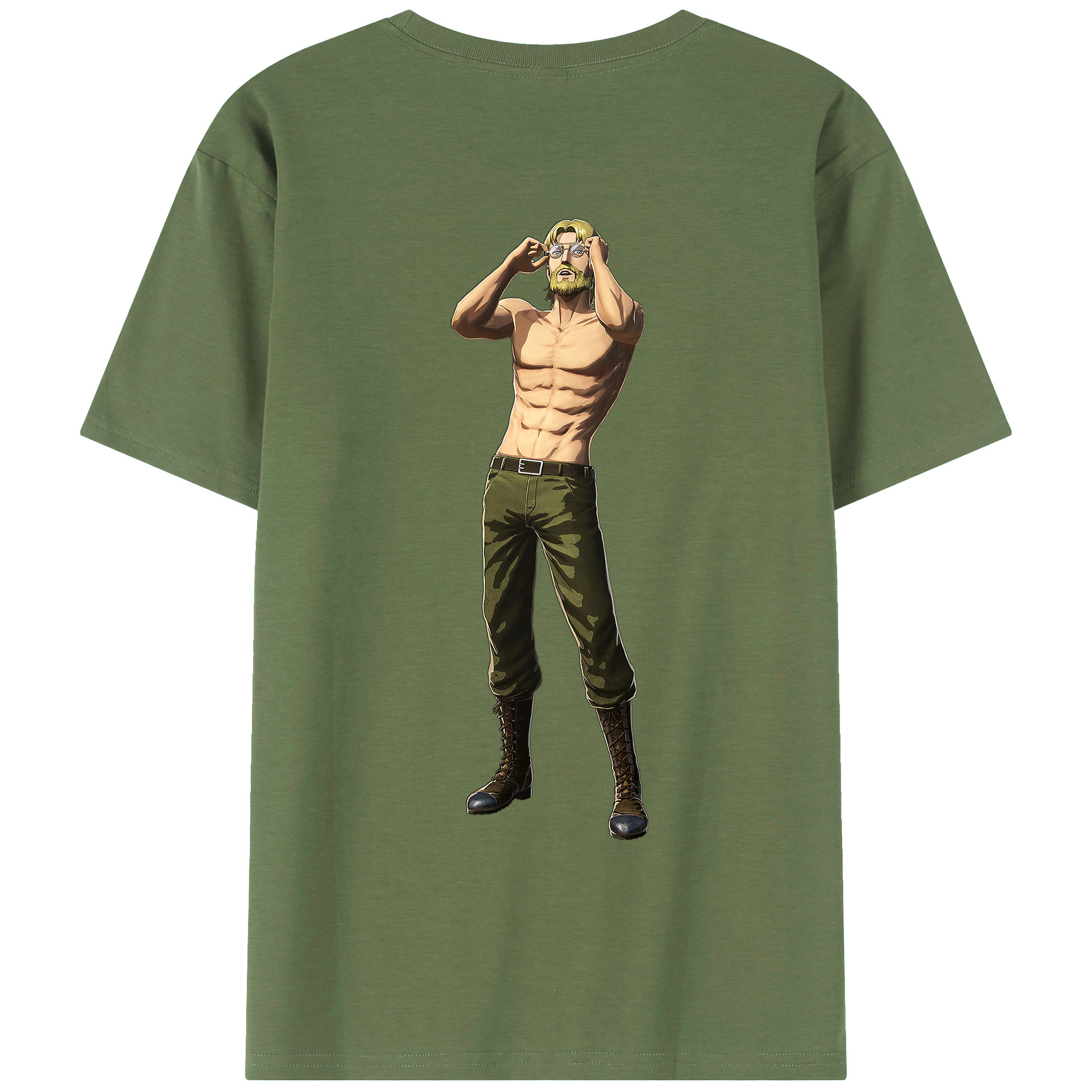 （画像用） 進撃の巨人 Attack on Titan 綿100％ メンズ半袖Tシャツ（バックプリント） 通気性